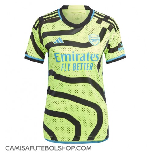 Camisa de time de futebol Arsenal Replicas 2º Equipamento Feminina 2023-24 Manga Curta